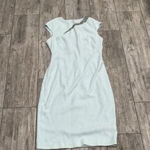 Ted Baker Light Blue Midi Dress with Embellished Detail